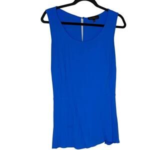 Eloquii Sleeveless Top Cobalt Blue Keyhole Closure Tie Waist 24